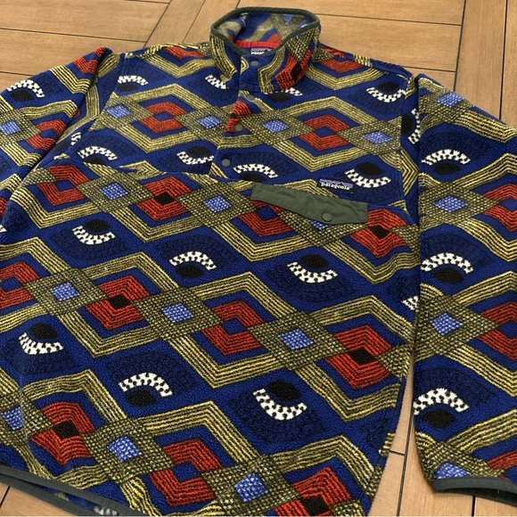 Patagonia Synchilla Fleece Pullover Mens Size Small Slowfoot Snap T Aztec 2014 - Picture 3 of 12
